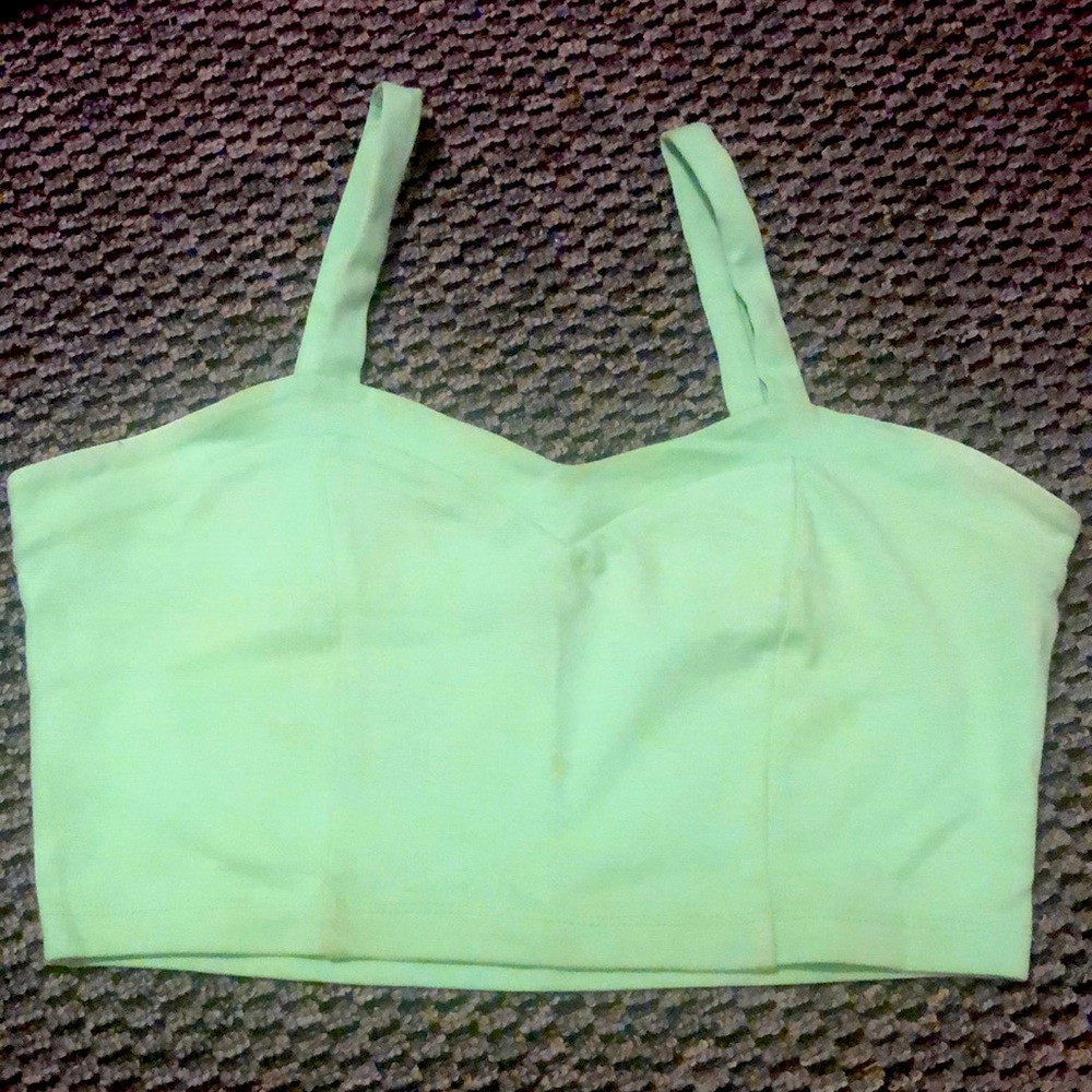 Green crop top